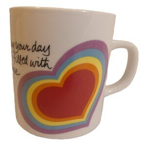 Avon The Love Mug 1983 Rainbow Heart Coffee Tea Cup Vintage Pride Preowned